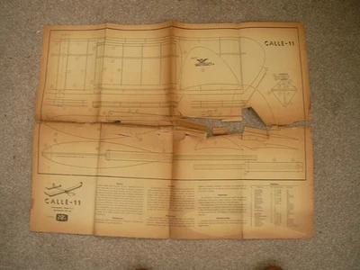 Dansk Modelflyver Plans of the Calle  II a simple A1 glider model 100 cm wingspa - Image 1 of 2