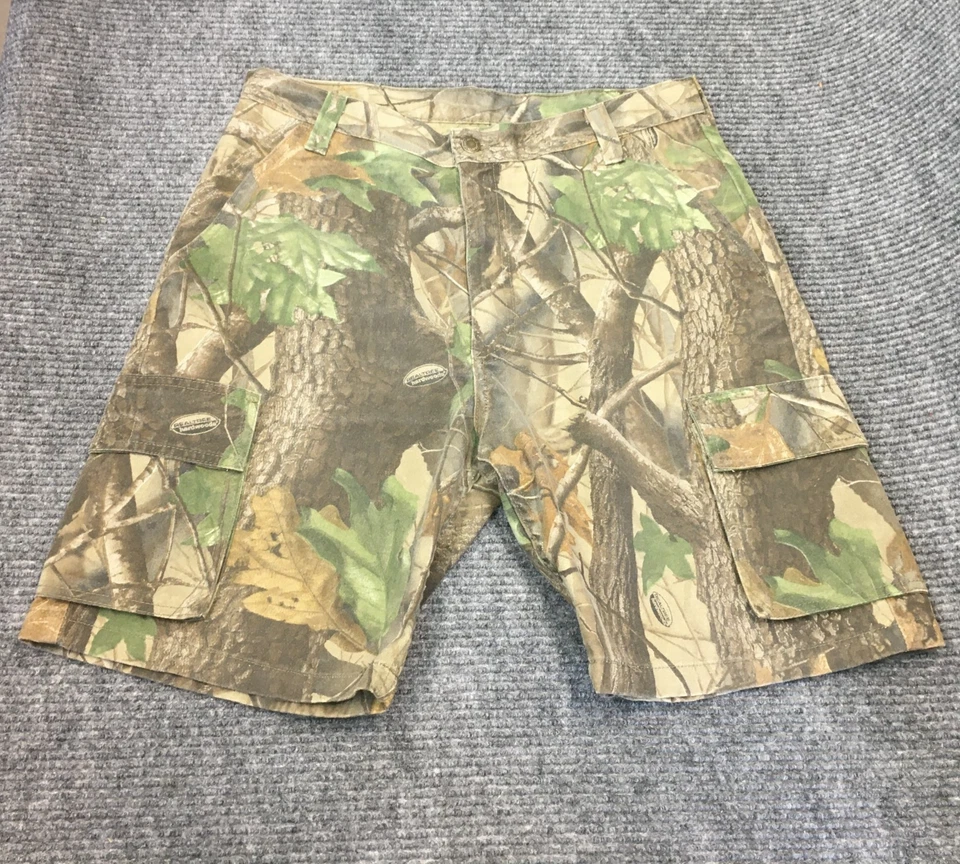 Wrangler Camo Cargo Shorts Mens 34 Brown Green Realtree Hardwoods Camouflage Y2K - Image 1 of 4
