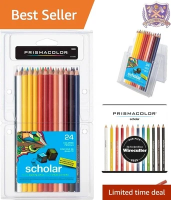 Colored Pencils 24 Pack Assorted Non-toxic Blending for Drawing Art - Image 1 of 4