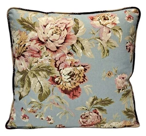Waverly Fleuretta Mist 18"x18" Decorative Throw Pillow Cover Floral Corded - Picture 1 of 15