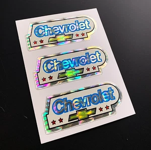 CHEVY CHEVROLET MOTOR CAR VEHICLE VINTAGE sticker decal prism prismatic foil - Picture 1 of 4