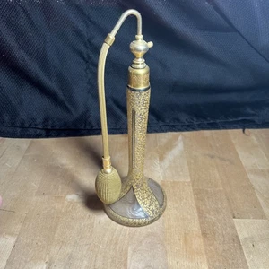 Antikes DeVilbiss Parfum Art Deco Gold Overlay geätzt - Repro Puffer Ball - Q1 - Bild 1 von 23