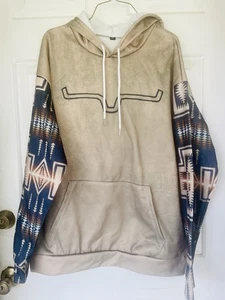 Herren Western Cowboy Stil Hoodie Aztekenmuster Größe Large Neu ohne Etikett Markenlos - Bild 1 von 10