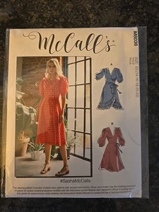 McCalls M8036 Misses Kleid & Schärpe Schnittmuster Größe 14 16 18 20 22 ungeschnitten - Bild 1 von 2
