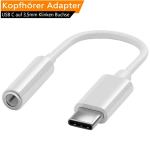 USB C auf AUX 3,5mm Handy Adapter Stereo USB Typ C zu Klinke Klinkenkabel Audio - Bild 1 von 8