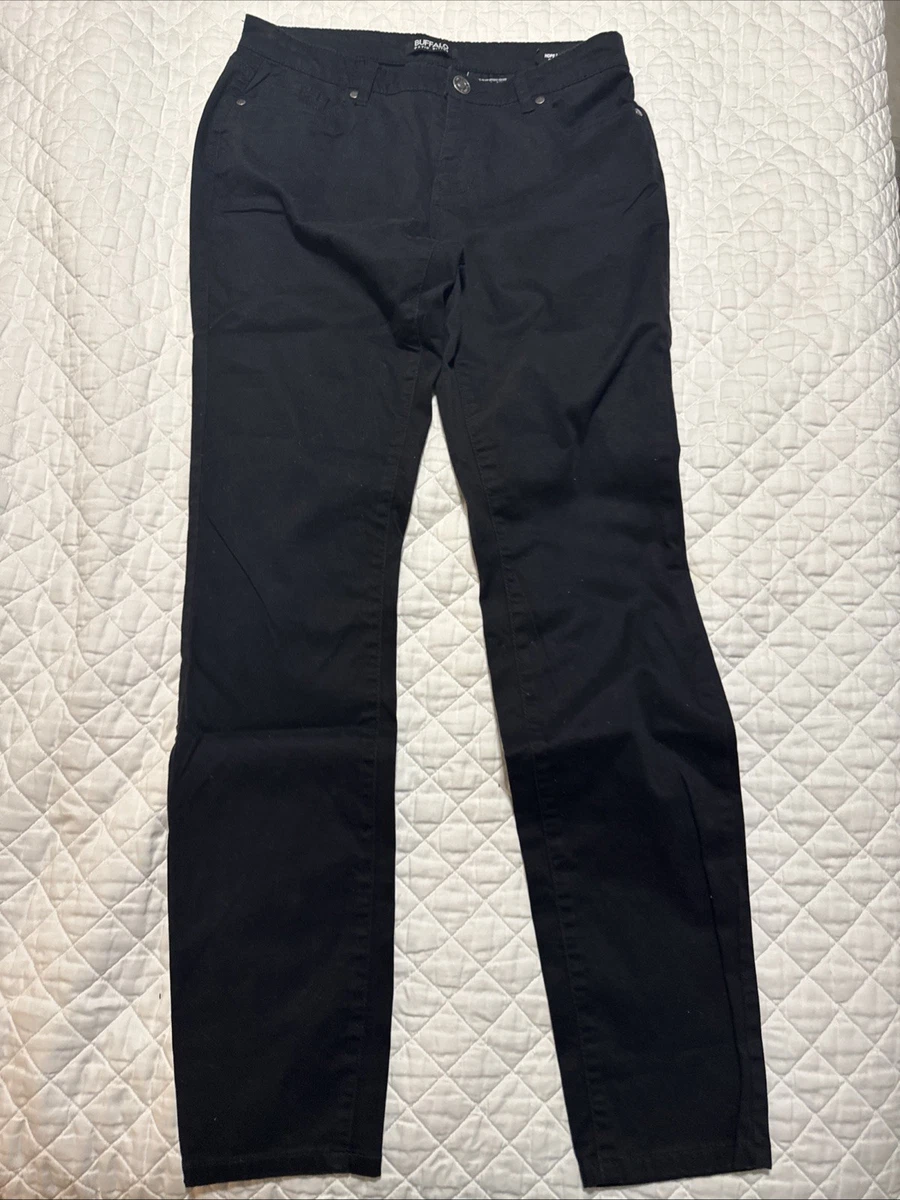 Buffalo Women's Skinny Jeans - Rich Black, Size 8, Lace-Up Closure, Machine Washable