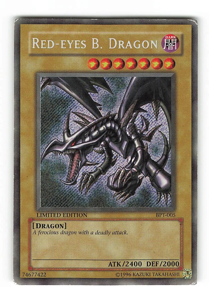 Yugioh ROTÄUGIGER SCHWARZER DRACHE , bpt-005 Secret Rare englisch PL Limitiert - Bild 1 von 2