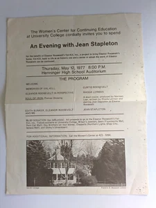 Una noche con Jean Stapleton Henninger HS Syracuse Programa Mailer - Imagen 1 de 4