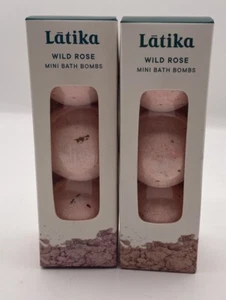 Latika Wild Rose 2 Oz. Set of 3 Mini Bath Bombs Lot of 2 - Picture 1 of 8