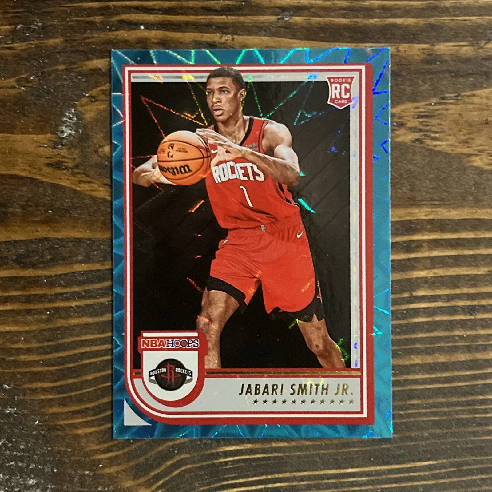 2022 Panini NBA Hoops Jabari Smith Jr Teal Explosion Rookie Card #233 Mint