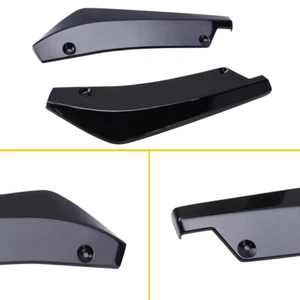 Glossy Black Style Rear Bumper Fin Canard Splitter Diffuser Valence Spoiler Lip - Picture 1 of 12