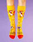 Zero Fox Given Unisex M/L Crew Socks Yellow Freaker Foxy Daisies Fashion New