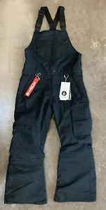 Volcom Barkley Jugend Trägerhose Snowboardhose schwarz 8 Jahre Jugend Small neu mit Etikett - Bild 1 von 12
