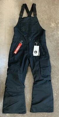 Volcom Barkley Youth Bib Overalls Snowboard Pants Black 8Y Youth Small New w Tag - Image 1 of 4