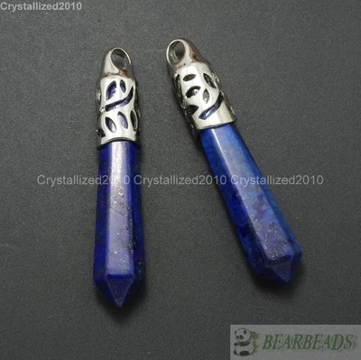 Piedras Preciosas Naturales Largas Hexagonales Punta Reiki Chakra Cuentas Colgantes Elige Foto 1 de 4