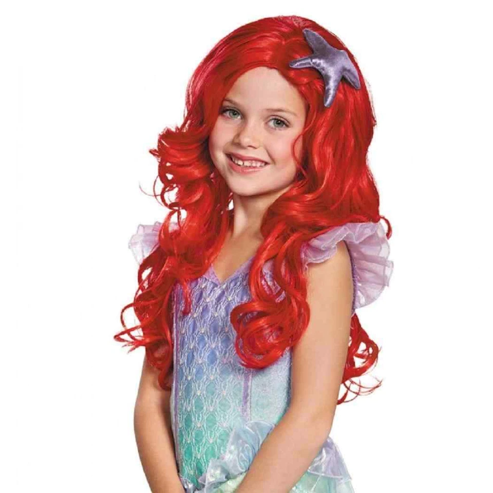Peluca Ariel Disney Princesa Sirenita Vestido Elegante Halloween Disfraz Accesorio Foto 1 de 1