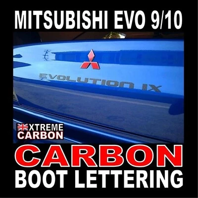  Emblema de letras de botas de carbono mate para Mitsubishi Evo EVOLUTION 9 y 10 Evo X  - Imagen 1 de 4