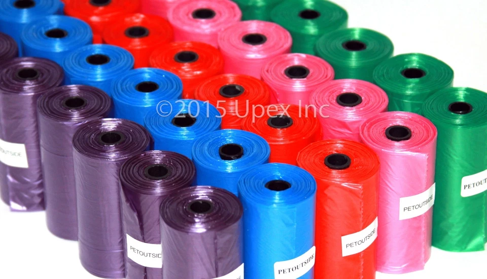 BOLSAS PARA CACAS DE DESECHOS DE PERROS MASCOTAS 1200 COLORES rollos de recarga con núcleo recoge tu color Foto 1 de 1