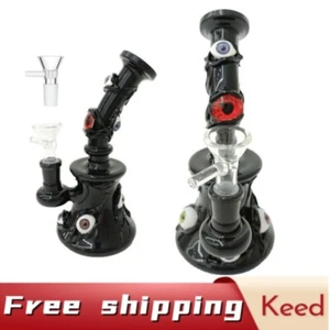 6.2" Hookah Glass Water Pipe Bong Bubbler W/ Percolator Black Monster - Picture 1 of 6