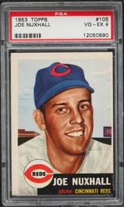 1953 Topps #105 Joe Nuxhall PSA 4 rossi - Foto 1 di 2