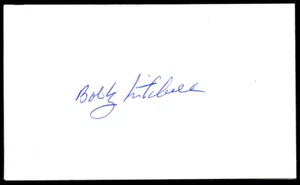 Bobby Mitchell (d.2019) (debut 1970) signed 3x5 card - Milwaukee Brewers w/COA - Picture 1 of 1