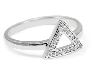 Anillo de plata esterlina Delta (Triángulo) con diamantes simulados / ¡NUEVO!¡! - Imagen 1 de 6