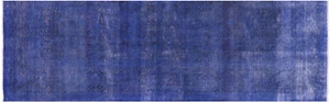 3' 9"" x 12' 1"" Läufer übergefärbter handgefertigter Wollteppich - Q19496 - Bild 1 von 8