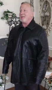 Saxony Collection Men's Leather Jacket size 48 - Picture 1 of 22