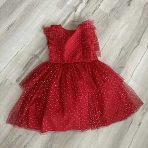 Abito Pippa & Julie bambina taglia 5 rosso e argento a pois, tulle - Foto 1 di 4