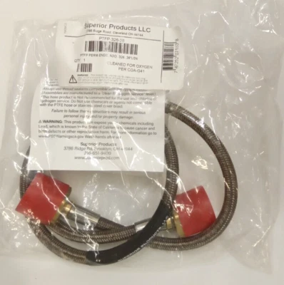 Superior Products PTFP-326-36 1/4" Braided N2O 36" PTFE Pigtail Hose Assembly Foto 1 de 4