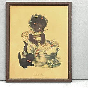 Charlot Byj Suds n' Duds Framed with Glass 1940s Charming Print Vintage - Picture 1 of 9