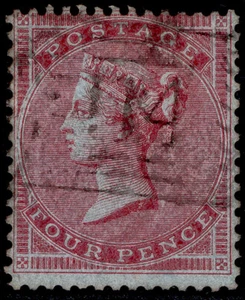 GB QV SG62, 4d carmine SMALL GARTER, FINE USED. Cat £450. - Picture 1 of 1