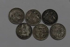 🧭 🇦🇺 AUSTRALIA 6 PENCE EARLY DATES 1910/1916 MANY SCARCE B73 #24 GGG33 - Picture 1 of 2