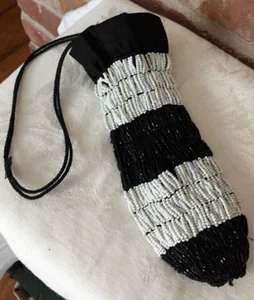 Vintage Art Deco 1920’s Beaded Flapper Bag Draw String Hand Made Purse - Picture 1 of 11