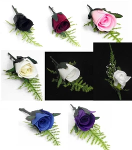 Artificial Flowers Button Holes Rose Wedding Romance Corsage Floral Ivy Vine - Picture 1 of 17