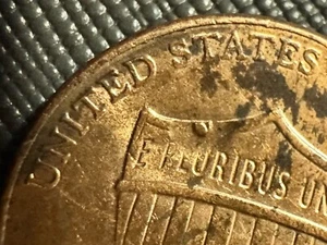 2016 D Penny Stamped D Chip On Shield error Coin Indented Struck through - Picture 1 of 20