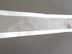 Ivory Beige Sheer Ribbon Satin Edging 1 1/2" x 25 Yds Crafting Nylon Bows - Picture 1 of 2