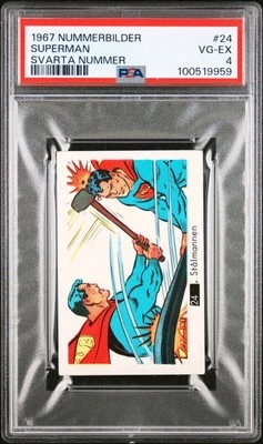 1967 ☎️ Nummerbilder Svarta, Superman Black Square Number Puzzle Back #63, PSA-4 - Image 1 of 4