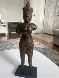 VINTAGE ASIATISCHE MESSINGSTATUE (18 Zoll hoch und 5 Zoll breit) - Bild 1 von 1