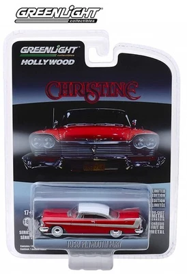 GREENLIGHT, PLYMOUTH Fury 1958 rouge toit blanc du film Christine vendue sous... - Photo 1/2