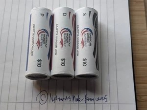 2025 PDS AWQ Juliette Gordon Low, Woman's Quarter 3-Roll Set 25WRD Free Shipping - Picture 1 of 3