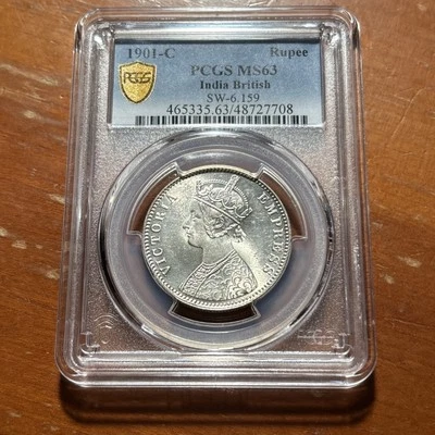 1901-C British India Rupee - PCGS MS63- SW-6.159 - Image 1 of 4