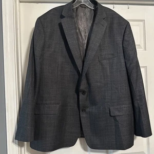 Lauren Ralph Lauren Men’s Blazer 52R Grey Blue Plaid Sport Coat Jacket - Picture 1 of 9