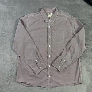 LL Bean Shirt Men XL Reg Button Down Coolmax Gingham Long Sleeve Slightly Fitted - Picture 1 of 14