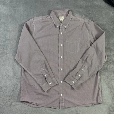 LL Bean Shirt Men XL Reg Button Down Coolmax Gingham Long Sleeve Slightly Fitted - Image 1 of 4