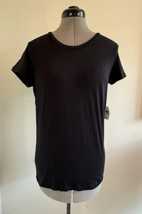 T-shirt White House Black Market nera manica arrotolata taglia XS NUOVA! - Foto 1 di 3