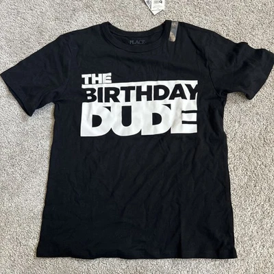 Children’s Place The Birthday Dude T Shirt Black & White  Medium (7/8) Boys B2 - Image 1 of 4
