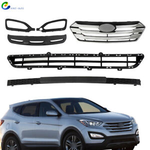 For 2013-2016 Hyundai Santa Fe Sport Front Grille Fog Light Bezels Set 5 Pcs