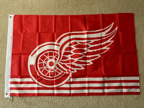 EXCELLENT Detroit Red Wings 3x5 flag NHL hockey Yzerman Howe Larkin Seider Cover