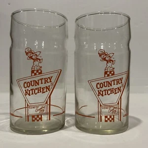 Vintage Landhaus Küche Restaurant Saft Wasser Gläser Set 2 Sammlerstück Cafe - Bild 1 von 6